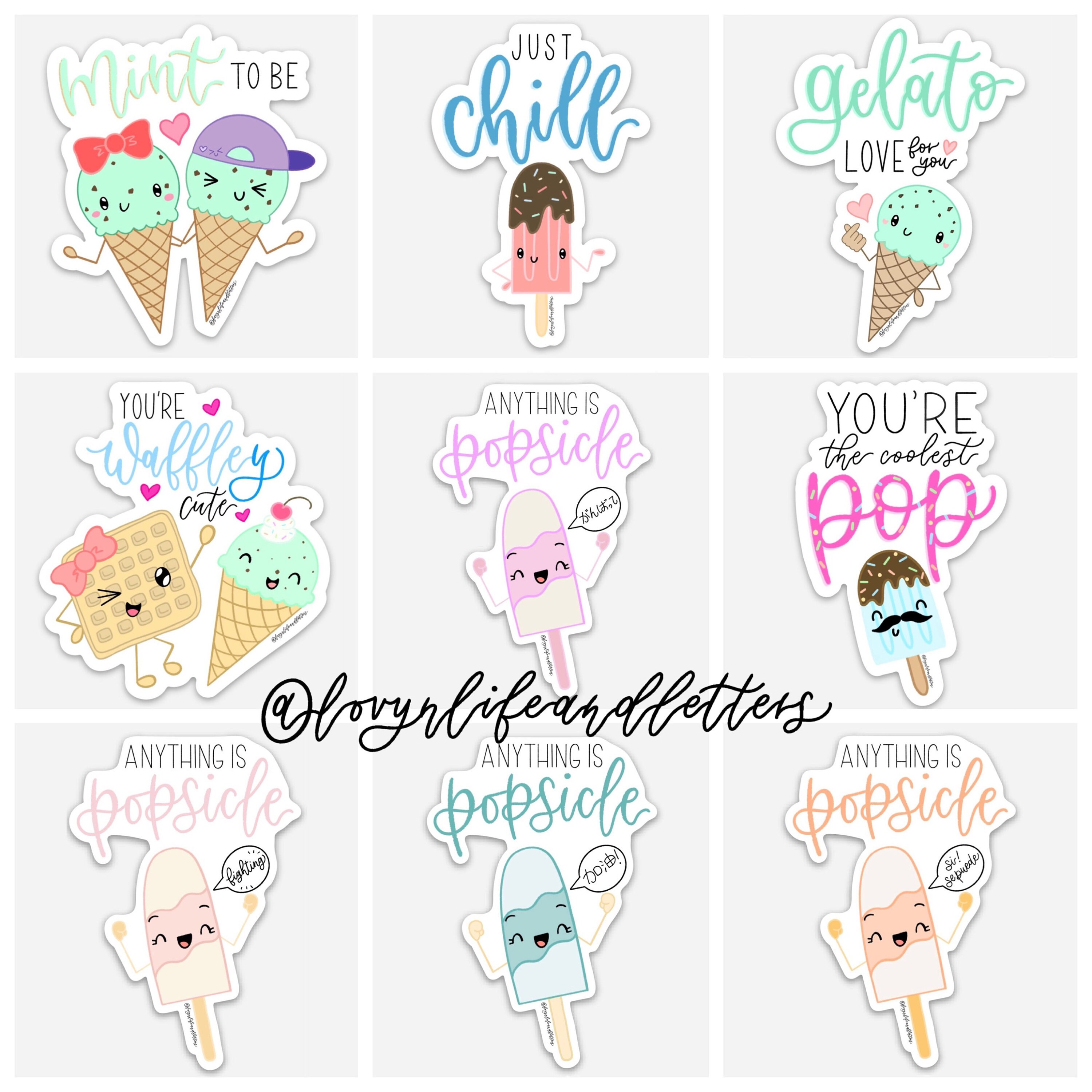 Ice Cream Popsicle Puns sticker Etsy