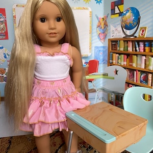 18-inch doll two piece layered ruffle skirt and top
