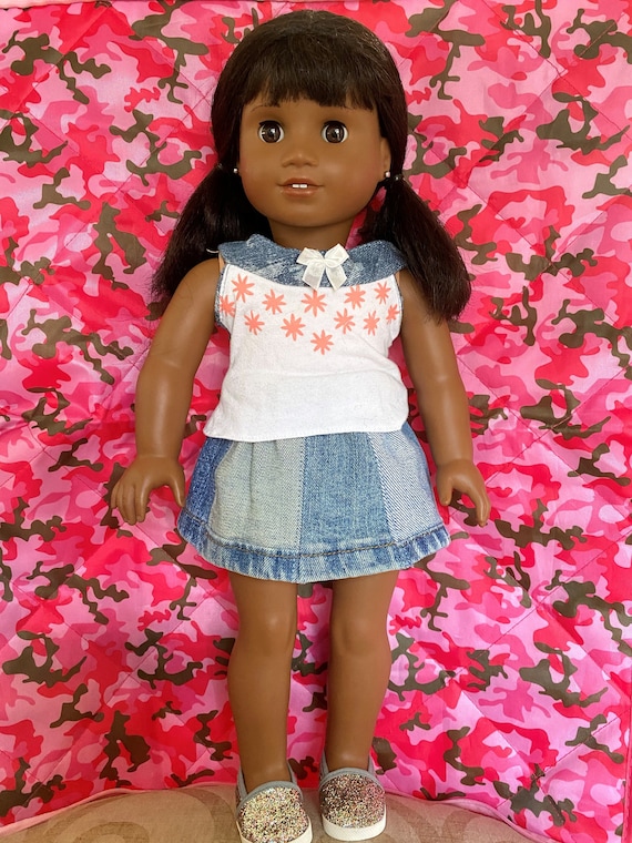 18-inch Doll Denim Skirt and Top Set