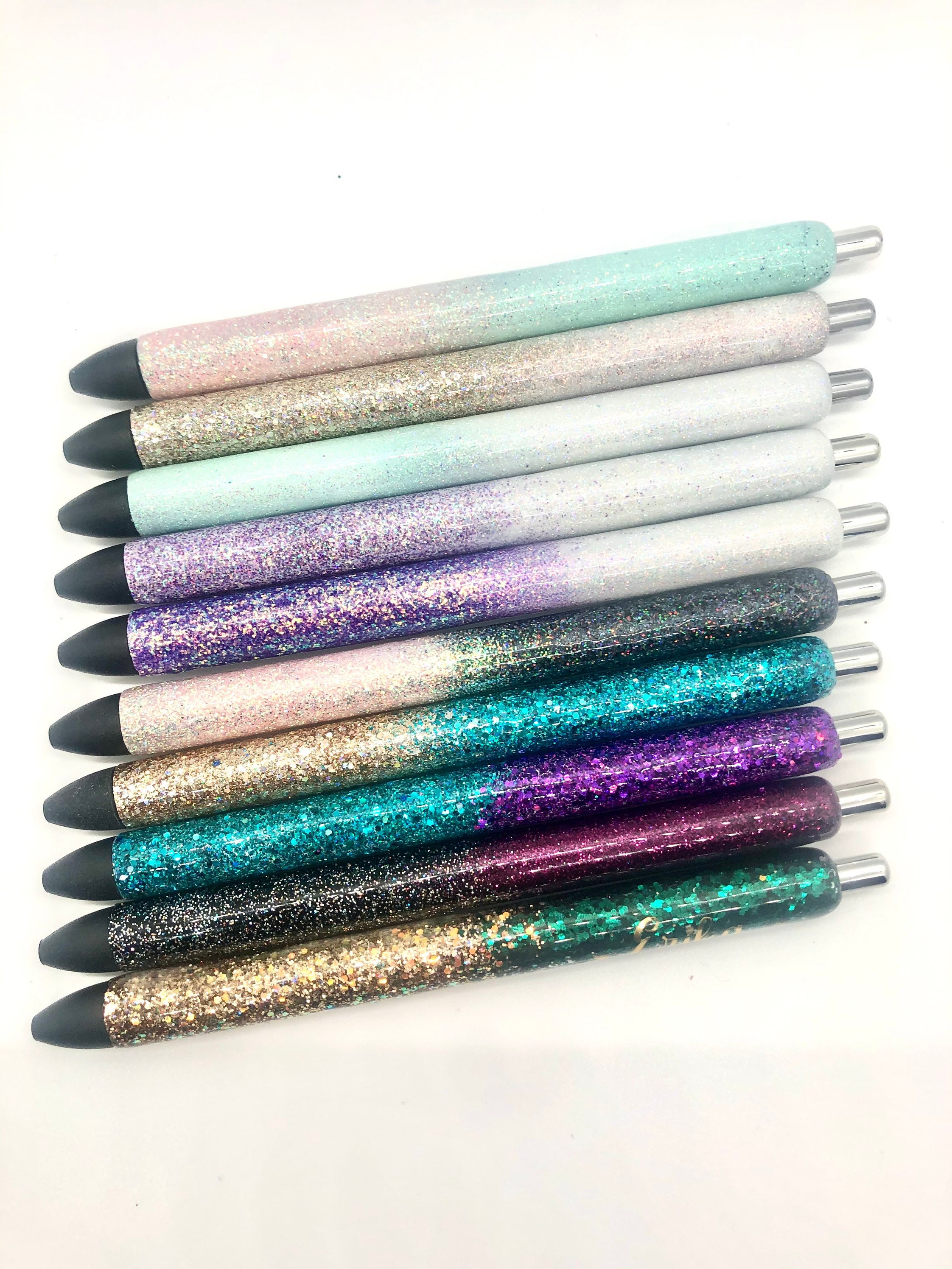 Custom ink pens epoxy glitter pens cheetah glitter pens Etsy