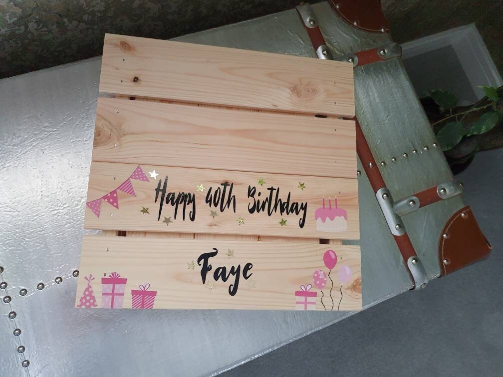 Personalised birthday crate personalised box birthday box Etsy