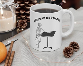 Personalized Waiting for the Band to Stop Talking Funny Coffee Mug Gift for Band Teacher from Student Teacher Appreciation