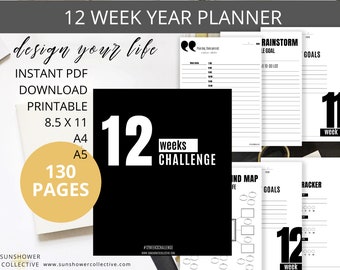 12 week life, 12 week life planner, 12 week planner, 12 week goal, 12 week goal planner, 3 month planner, 90 day planner, 3 month calendar
