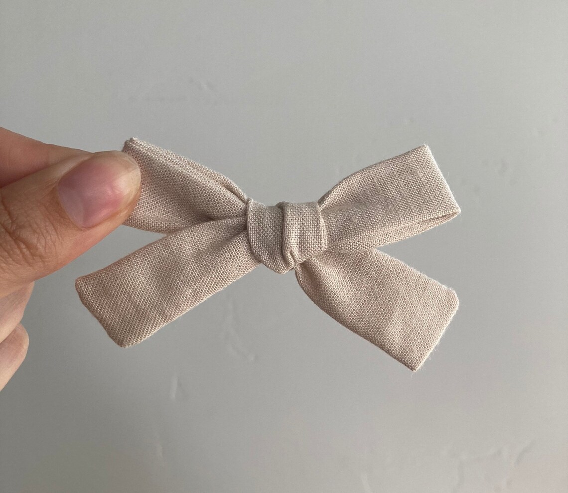 Beige Linen Bows Nylon bows Adult Bows Girl bows Nylon Etsy