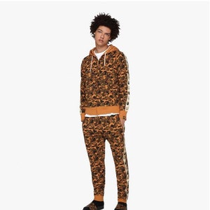 BAPE x MCM Camo Zip Hoodie Brown Bape Hoodle | Etsy