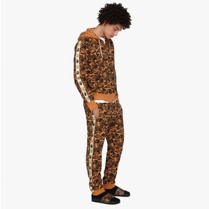 bape x mcm camo zip hoodie brown