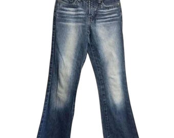 Vaqueros bootcut para niñas, talla 10, ajustados, estilo vintage Y2K, fabricados en Hong Kong.