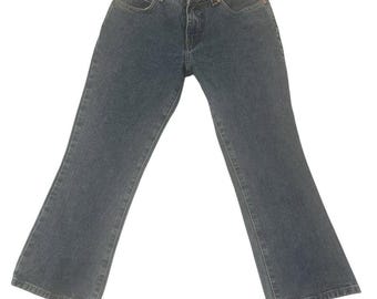 Vintage 90's Y2K Mac Gear Extra Wide Flare Denim Cargo Skater Snap