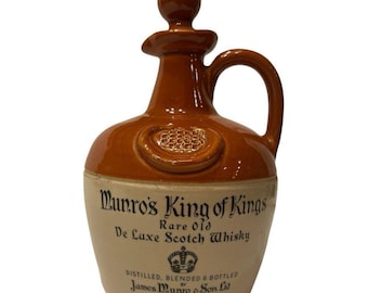 Munro King of Kings Vintage Whisky Jug Stoneware Scotch Rustic Barware Display