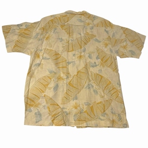 Vintage Tommy Bahama Linen Hawaiian Shirt Mens S Banana Leaf Resort Camp EUC image 3