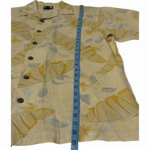 Vintage Tommy Bahama Linen Hawaiian Shirt Mens S Banana Leaf Resort Camp EUC image 6