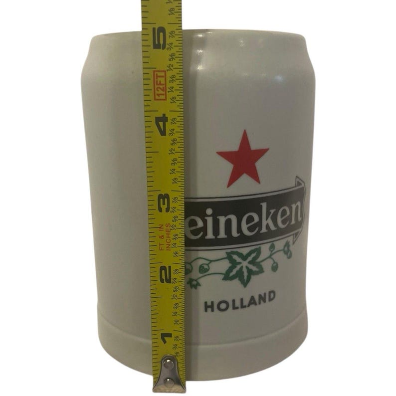 Boccale da birra Heineken da 473 ml in ceramica vintage Ceramarte Brasile Barware Decor Mug immagine 7