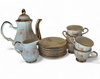 Tea Set Artas Armagan Porcelain Floral Gold Trim Vintage Serving Kitchen Rare