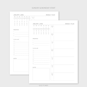 2026 Weekly Planner: Printable Minimalist Design (Digital Download) image 2