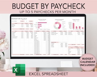 Excel Budget By Paycheck Spreadsheet, Paycheck Budget Dashboard, Budget Tracker, Bi-weekly Budget Template Excel