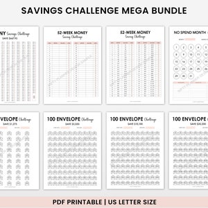 Money Saving Challenge, Savings Tracker Printables, Savings Tracker Bundle, 100 Envelope Challenge, Money Saving Challenge Printable image 8