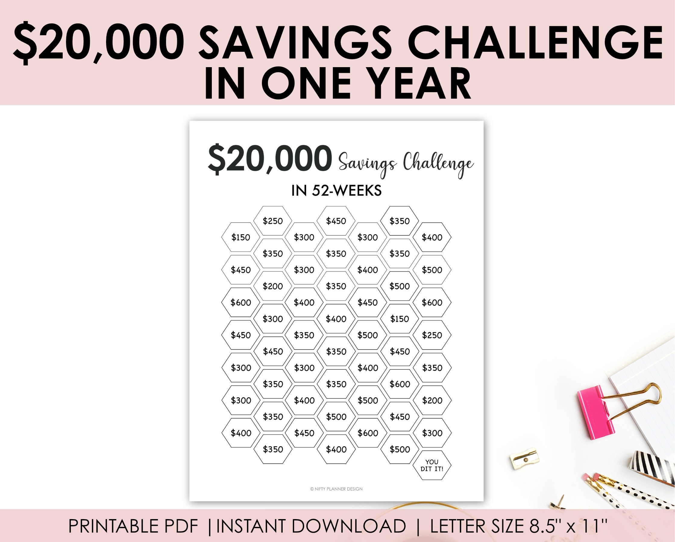 27 Money Saving Challenge 27 Savings Tracker  Etsy