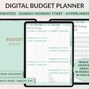 Digital Budget Planner, Digital Planner, GoodNotes Digital Planner, Budget Planner, Digital Planner for iPad, Monthly Budget Paycheck Budget
