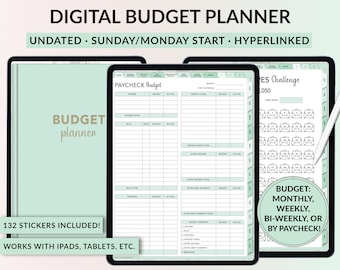 Digital Budget Planner, Digital Planner, GoodNotes Digital Planner, Budget Planner, Digital Planner for iPad, Monthly Budget Paycheck Budget