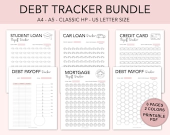 Debt Tracker Printable, Visual Debt Tracker Printable, Student Loan Planner, Mortgage Payment Tracker, Debt Tracker, Monthly Budget, A5, CHP