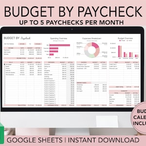 Budget by Paycheck Spreadsheet, Google Sheets Budget Template, Bi-weekly Budget Spreadsheet, Budget Tracker,  Budget Template