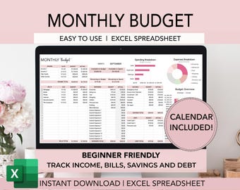 Monthly Budget Spreadsheet Excel, Budget Template Excel, Budget Spreadsheet, Budget Template, Personal Budget