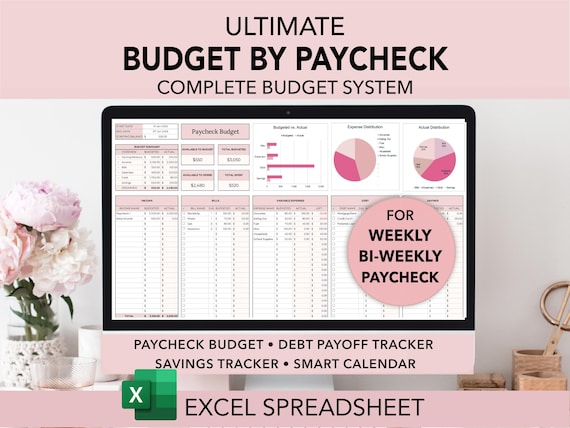 Excel Budget by Paycheck, Bi-weekly Budget, Paycheck Budget Template, Budget spreadsheet, Paycheck Budget Planner, Digital Budget,