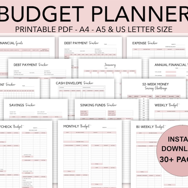 Budget Planner Printable, Finance Planner, Paycheck Budget Printable, Bi-Weekly Budget, Monthly Budget, Budget Template, Budget Planner,