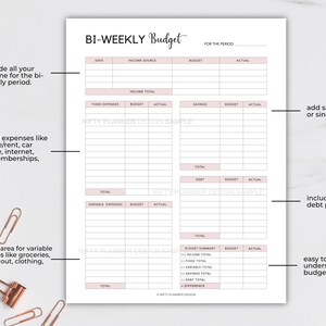 bi weekly budget printable bi weekly budget planner budget etsy