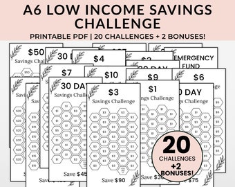 Low Income Savings Challenge Printable, Money Saving Challenge Bundle, A6 Savings Challenge, Mini Savings Challenge, 100 Envelope Tracker