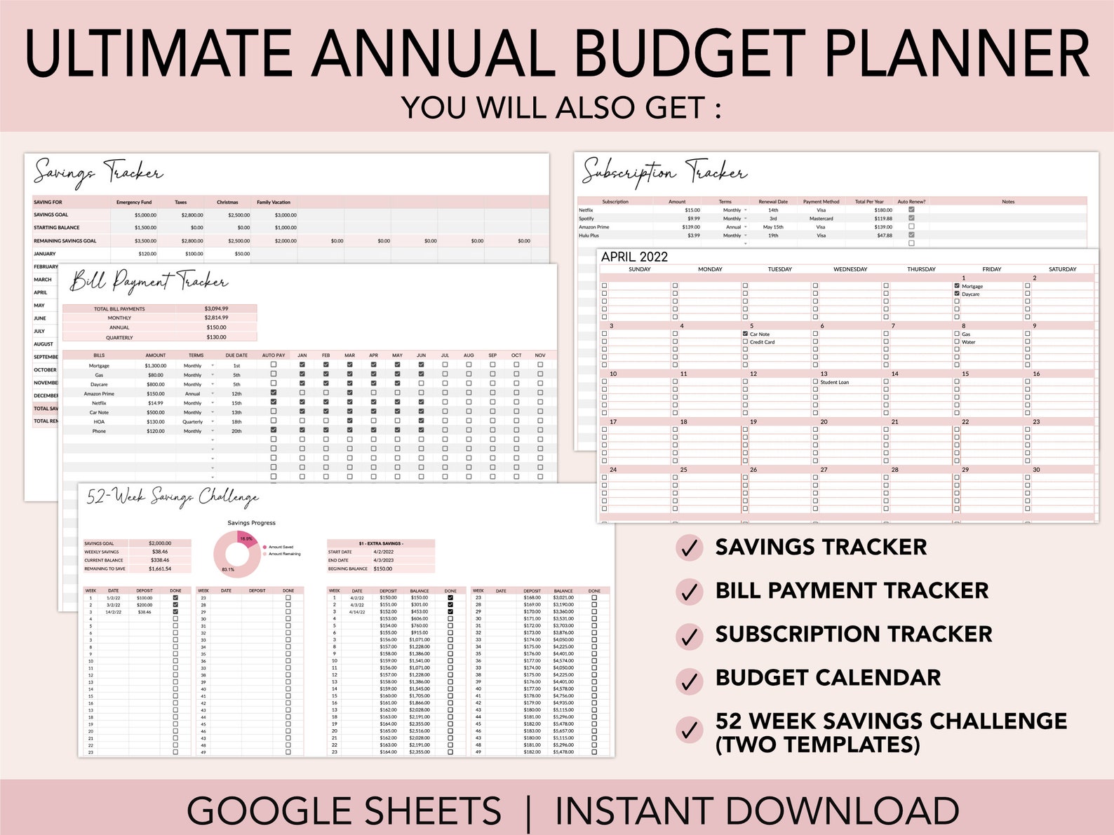 Annual Budget Spreadsheet Budget Template Budget Template - Etsy