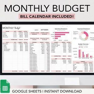 Monatliches Budget Tabelle, Google Sheets Budget Vorlage, Budget Tabelle, Budget Vorlage, Persönliches Budget