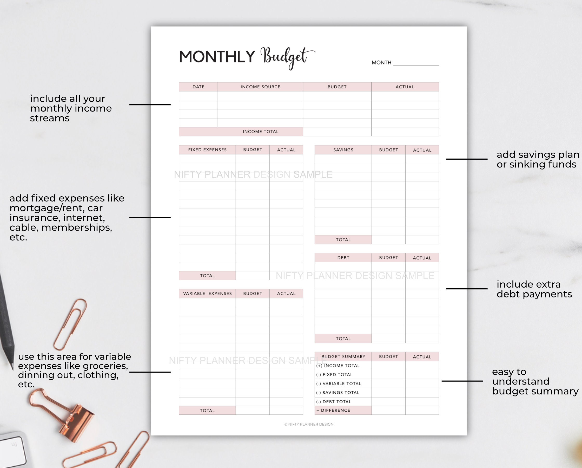 1pc Planificateur de budget mensuel Notepad - Carnet de suivi des dépenses  non daté. Journal de budgétisation mensuelle, planificateur financier et