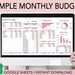 Monthly Budget Spreadsheet, Budget Google Sheets Template, Budget Spreadsheet, Budget Template, Personal Budget