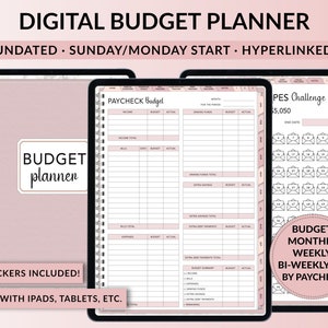 Digital Budget Planner, Digital Planner, GoodNotes Digital Planner, Budget Planner, Digital Planner for iPad, Monthly Budget Paycheck Budget