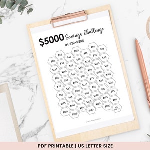 5000 Savings Challenge Printable, Money Saving Challenge, 5000 Savings ...