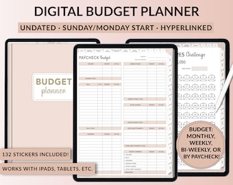 Digital Budget Planner, Digital Planner, GoodNotes Digital Planner, Budget Planner, Digital Planner for iPad, Monthly Budget Paycheck Budget