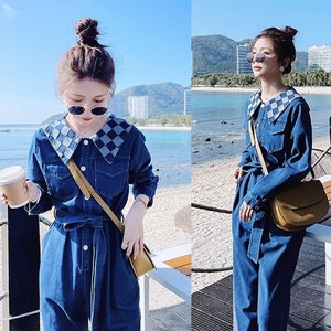 Denim Patchwork Jumpsuit, Woman Jeans Rompers Street Smart Casual High Rise  Overalls Holiday Playsuit Outdoors Wedding Prom Party Gift -  Hong Kong