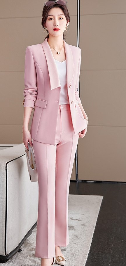 Pink Loose Tuxedo Pink Trouser Suit For Women Perfect For Evening Parties,  Weddings, And Formal Work Wear From Greatvip, $66.99