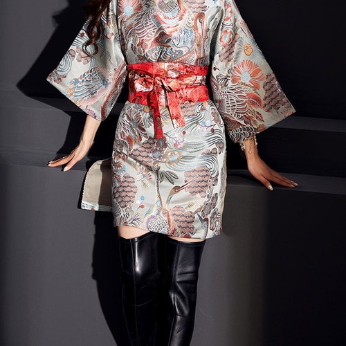 modern casual japanese dress Knitted O-Neck Japanese Dress