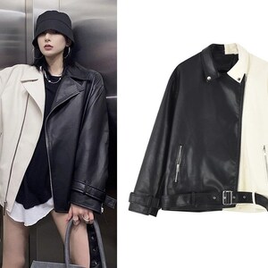 Half black hotsell and white jacket