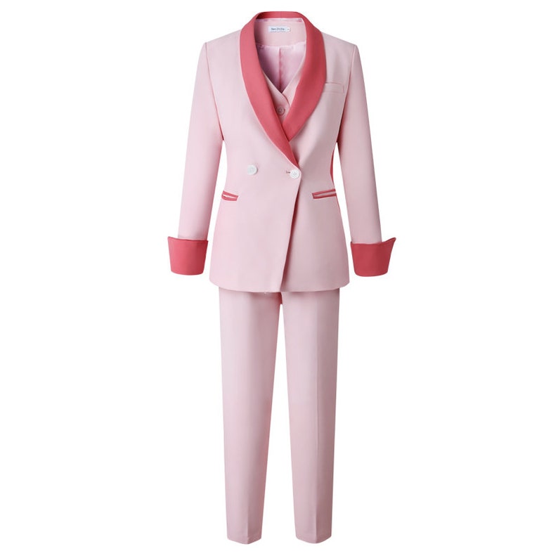 Pink Suit Jacket Pant Set Woman Designer Pant Suit Variance Etsy