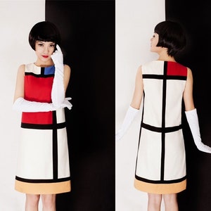 Mondrian One Piece Dress Designer Woman One Piece Pattern Dress