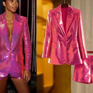 Hot Pink Pantsuit for Women, Pink Flared Pants Suit With Fitted Blazer, Pink  Formal Blazer Trouser for Women, Formal Womens Wear Office 