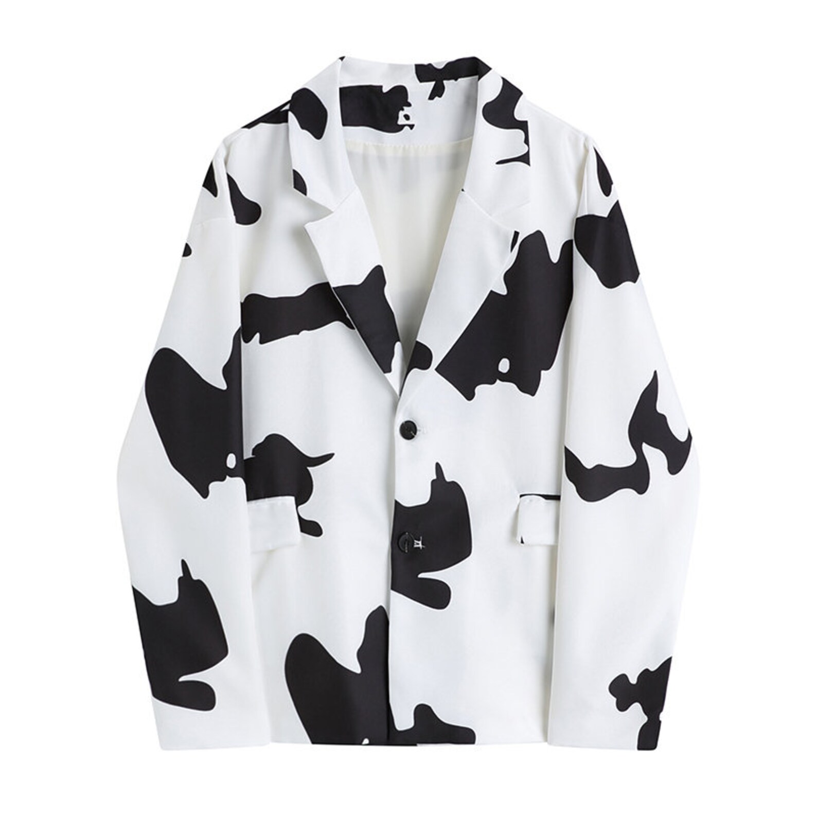 Cow pattern white blazer women suit in black & white graphcis | Etsy