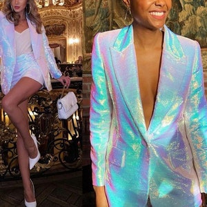 Sequin women's pantsuit top