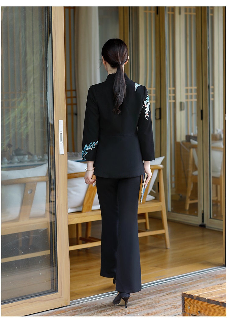 Beige Formal Pantsuit for Women, Ecru Formal Pants Suit Set for