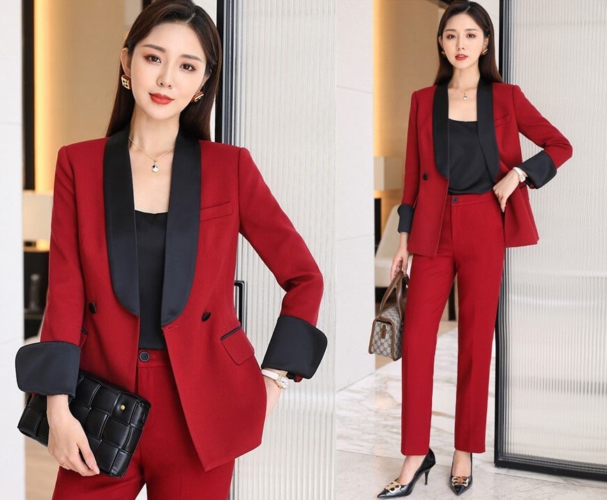 Red tuxedo shop blazer womens