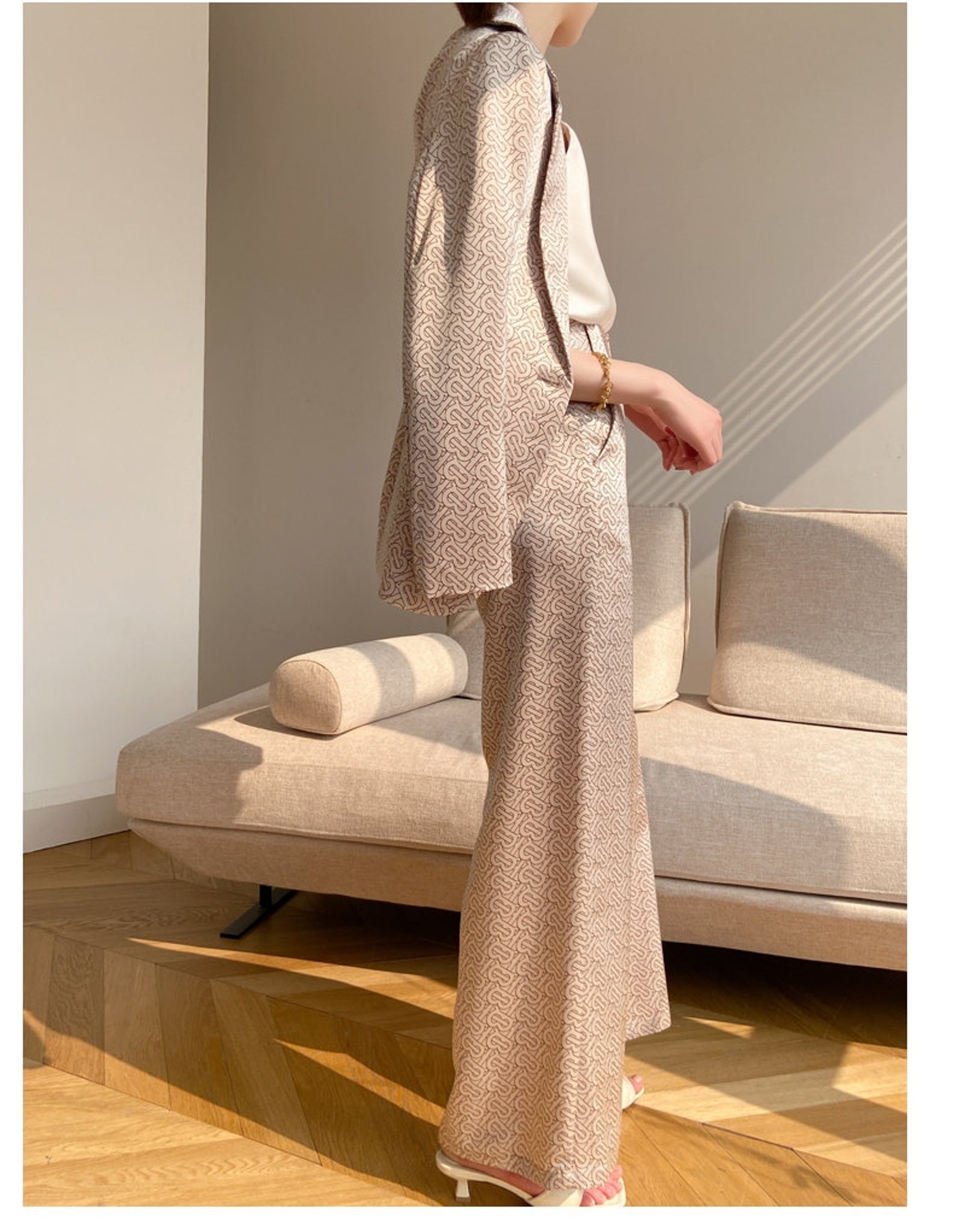 Champagne Colored Pantsuit Designer Women Suit Jacket Pants Etsy