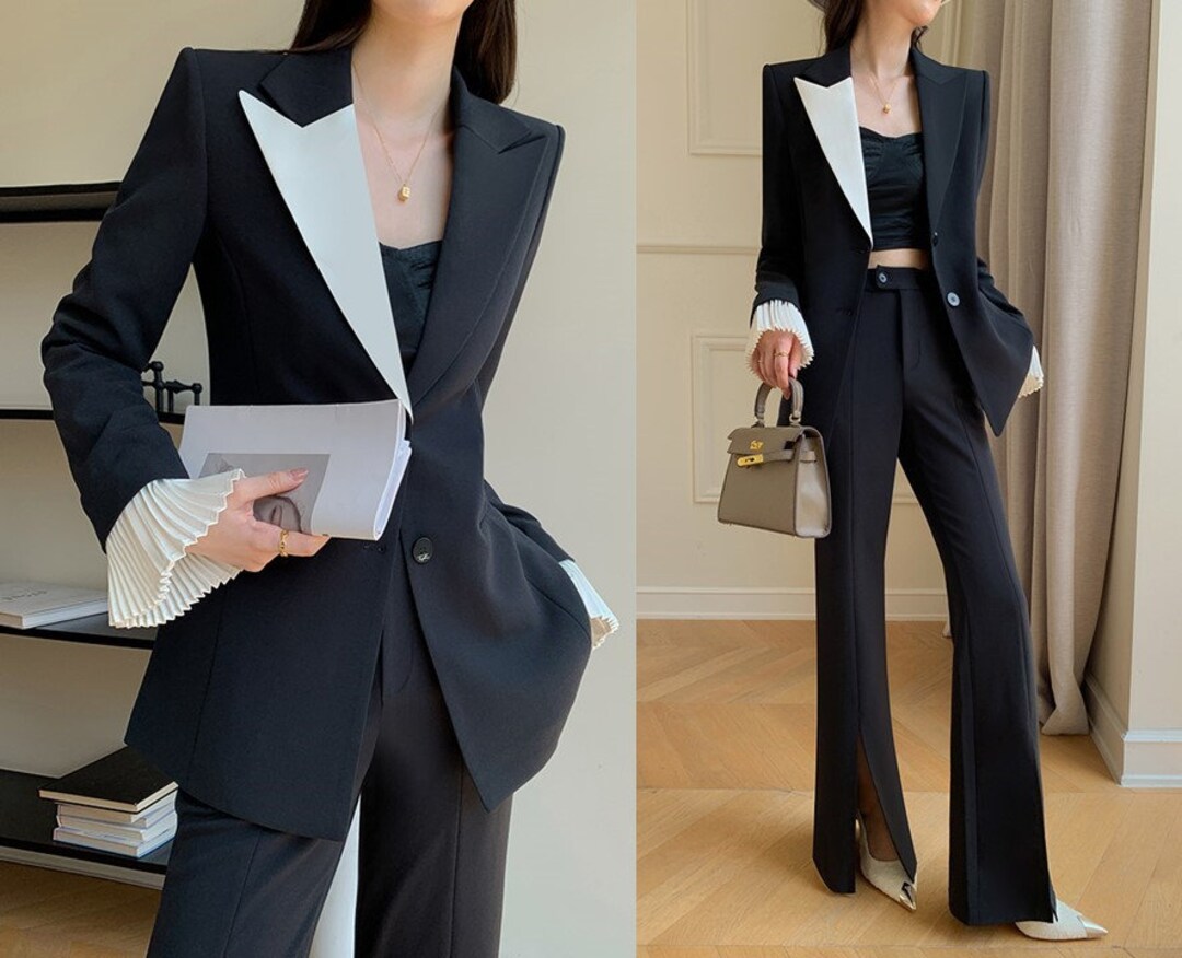 Layered Formal Long Sleeve Scoop Neckline Pantsuit Mulberry